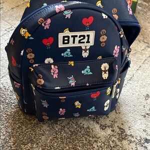 BT21 Navy Mini Backpack with Character Print